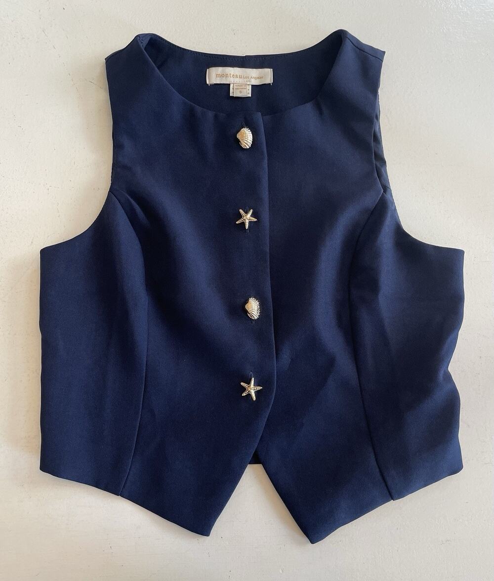 Montreaux Navy Sleeveless Blazer Vest